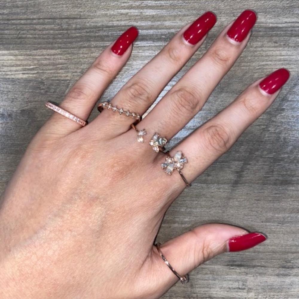 (5) Lovisa Rose Gold Band Stackable Rings - Size M/L